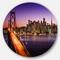 Designart - San Francisco skyline and Bay Bridge&#x27; Ultra Glossy Sea Bridge Metal Circle Wall Art